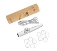 HANABASS Kazoos de Metal con Membranas y Cuerda para Principiantes Instrumento Musical Portátil para Práctica y Fiesta Incluye Trompeta Kazoo y Flauta Diáfragma