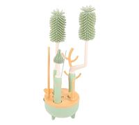 HANABASS Kit Cepillos Biberones Multifunción con Soporte Cepillo Giratorio para Biberón Chupete y Pajita Cuidado para Recién Nacidos Color Verde