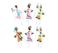HANABASS Kit de Marionetas Varios estilos para Niños de Papel de Sombras Chinas 6 Piezas Accesorios Completos, Diseño Tradicional y Fácil de Almacenar Varios estilos para Juguetes Educativos