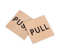 HANABASS Letreros de Puerta de Madera para Empujar y Tirar 2piezas, Diseño Simple, Instrucciones Claras, Fácil de Usar, Ideales para Puertas de Vidrio en Tiendas y Restaurantes