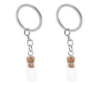 HANABASS Llaveros Cristianos Semillas de Mostaza Botella de Vidrio 2 Piezas Llavero Religioso para Oración y Obsequio de Navidad Accesorio Espiritual Pequeño y Significativo