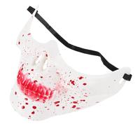 HANABASS Máscara de Calavera Realista de Plástico para Halloween y Fiestas de Mascarada, Media Cara Reutilizable Diseño Terrorífico y Versátil para Hombres y Mujeres