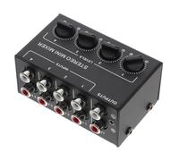 HANABASS Mezclador Estéreo Pasivo Mini Canales Control Independiente Volumen para Audio Compatible con Teléfono Computadora Consola
