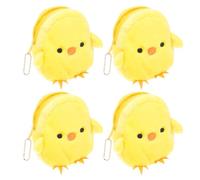 HANABASS Monedero Pequeño de Felpa en Forma de Pollito Amarillo Bolsa de Monedas Suave y Flexible Set de 4 Unidades Adecuado para Vacaciones Viajes y Uso Diario Color Color Aleatorio