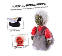 HANABASS Muñeca de Halloween con Voz Inducción Activada Muñeco Espeluznante Que Ojos Luminosos Decoración para Fiesta y Casa Encantada sin Batería