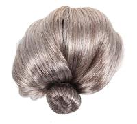 HANABASS Peluca de Abuelita para Cosplay de Anciana Conjunto de Disfraz de Mujer Collar de Perlas para Fiestas Temáticas de Edad