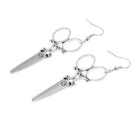 HANABASS Pendientes Colgantes Tijeras Creativas Mujer Aleación Vintage Modernos Para Fiestas y Uso Diario Diseño Triangular Plata Resistente y Cómodo