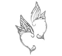 HANABASS Pendientes De Ala Delicados Para Mujer, Puños De Oreja Sin Perforación, Joyas De Plata Color Plateado, Clip Oreja Elegante, Accesorios Para Fiesta y Uso Diario, Par 2 Piezas