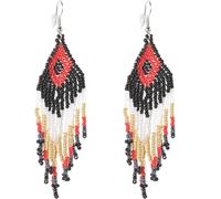 HANABASS Pendientes De Borlas Bohemios Cuentas Para Mujer Diseño De Flecos y Colgantes Para Fiesta Étnica o Evento Casual