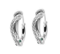 HANABASS Pendientes de Plata de Ley Hebillas de Serpiente Creativas Pendientes Redondos de Circonita para Mujer para Uso Diario