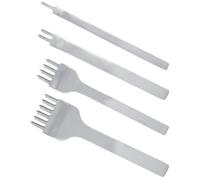 HANABASS Perforadora para Cuero Manual de Bricolaje 4 Piezas Acero Duradero 5mm Diente Múltiple Herramienta para Artesanía Costura Cuero Perforador para Cinturón y Manualidades