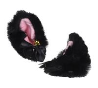 HANABASS Pinzas Pelo Orejas de Gato Negras y Rosas Accesorio para Cosplay y Fiesta de Halloween Horquillas Campana Diseño Kawaii para Mujer Set de 1 Par Color Aleatorio Color Aleatorio