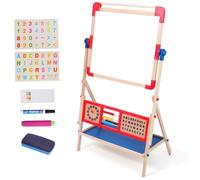 HANABASS Pizarra Blanca Doble Cara con Soporte de Madera Tablero Borrable para Resistente para Dibujo y Escritura Casa