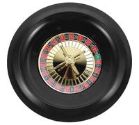 HANABASS Rueda De PóKer Giratoria Juego De Mesa Ruleta Rusa De PláStico Negro Accesorio para Mesa De PóKer Y Fiesta 10.03X10.03X1.77In