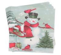 HANABASS Servilletas de Papel Navideñas 100 Unidades Estampado de Muñeco de Nieve para Fiestas y Restaurantes Papel de Seda Absorbente para Decoración y Eventos de Navidad