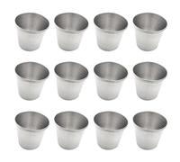 HANABASS Set de 12 Vasos de Acero Inoxidable para Licor Capacidad de 45ml, Superficie Lisa y Diseño Ligero, Adecuado para Reuniones en Casa y Barbacoas al Aire Libre