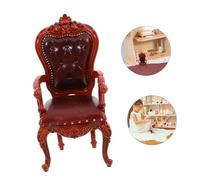 HANABASS Silla Clásica Miniatura para Casa de Muñecas de DIY Decoración de Muebles Escala Accesorio para Miniatura Color Marrón Oscuro