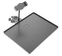 HANABASS Soporte para Micrófono Bandeja Grande de 27X205 CM Abrazadera Ajustable y Estante para Tarjeta de Sonido Compatible Transmisión y Grabación en Directo