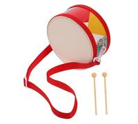 HANABASS Tambor Doble Cara para Borde Rojo Geométrico Juguete Musical Jazz Batería para Desarrollo Motriz y Coordinación para Educación Temprana y Juego Infantil