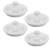 HANABASS Tapas Esmaltadas Redondas Grandes para Tazas y Teteras, Juego de 4 Piezas, Tapa de Repuesto Resistente a Derrames para Café y Té, Accesorio para Cocina y Restaurante