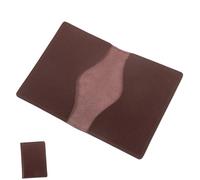 HANABASS Tarjetero para Hombre de Cuero Café, Organizador Portátil para Tarjetas de Presentación y Crédito, Estuche Compacto para Uso Empresarial, Diseño Simple y Práctico, 1 Unidad