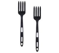 HANABASS Tenedor de Silicona Flexible para Servir Pasta y Espaguetis, Antiadherente, Resistente al Calor, 2 Piezas Negro y Blanco, Utensilios Multifunción para Cocina Doméstica