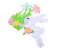 HANABASS Vinilo para Puerta Conejo Huevo De Pascua Primavera Tener Siempre Buen Apetito Adorno De Conejito No Entero Decoración Ventana Hogar Favor No Tejidos Decorativo Tela No Tejida Rosa