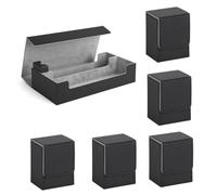 Hanabitx 1 juego de 550+ fundas para barajas de cartas coleccionables para barajas con carga lateral superior caja para cartas de juego negro negro