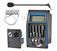 Hanabitx 1 juego de pastilla de guitarra acústica, ecualizador de ecualizador de 5 bandas, preamplificador de guitarra piezoeléctrica + pantalla LCD de micrófono