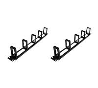 Hanabitx 2X Gabinetes Rack 1U 19 Pulgadas Gestión de Cables Organizador de Red Base Hueca Marco de Gestión de Cables Desmontable Cinco Anillos Ring