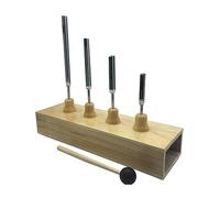 Hanabitx 4 Piezas de Frecuencia Precisa 128 HZ 256 Hz 512 Hz 1024 HZ Juego de DiapasóN de MúSica Medidor de Medida de Tenedor Plano de MúSica con Martillo