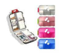 Hanabitx 4 recipientes de bolsillo para farmacia, dispensador de píldoras adecuado para almacenar aceite de pescado, medicamentos vitamínicos, etc