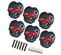 Hanabitx 6 botones de afinación, clavijas de afinación de guitarra con forma de calavera, cabezales de máquina para accesorios de guitarra eléctrica folk (negro)