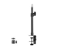 Hanabitx C - Soporte de mesa de aleación de aluminio negro con abrazadera de trípode para escritorio, soporte de mesa ajustable para cámara