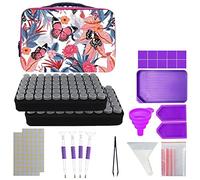 Hanabitx Caja de almacenamiento con 120 ranuras, accesorios y herramientas para kit 5D