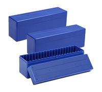 Hanabitx Cajas para monedas, 3 paquetes de cajas para monedas con 20 compartimentos, juego de fundas de plástico para monedas (solo cajas) fáciles de usar azul