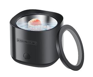 Hanabitx Enchufe de la UE, Limpiador UltrasóNico de 30 W para Dentaduras Postizas, Joyas, Retenedores, Limpiador UltrasóNico PortáTil para Retenedores, Uso DoméStico o de Viaje