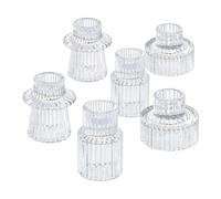 Hanabitx Juego de 6 portavelas, portavelas para candelabros Taper transparentes