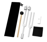 Hanabitx Juego de Diapasones de 528 HZ para CuracióN de Chakras OM136.1 Hz para ReparacióN de Instrumentos de CuracióN de Sonido con Soporte de DiapasóN A