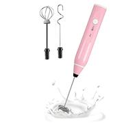 Hanabitx Mini batidora eléctrica para espumador de leche portátil con batidora eléctrica USB Batidora para espumador de leche Cappuccino Rosa