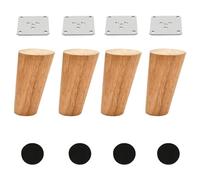 Hanabitx Patas de muebles cónicas de madera de 4 pulgadas, juego de 4 patas redondas para sofá, sólidas, sin terminar, mediados de siglo, de repuesto para sofá