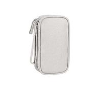 Hanabitx Portacables portátil multifuncional bolsa digital de doble capa impermeable cargador de datos USB organizador electrónico de viaje gris