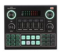 Hanabitx V9 - Tarjeta de sonido con auriculares USB para radio web en tiempo real, tarjeta de sonido para teléfono y computadora