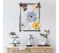 Hanah Home Accesorio de pared de metal decorativo hecho a mano, 50 x 70 x 4 cm, 100% metal, diseño único pintado a mano, perfecto para decoración del hogar y amantes del arte