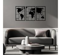 Hanah Home Accesorio de pared de metal decorativo negro (3 piezas), 48 x 74 cm, 100% metal, 1,5 mm de grosor, fácil montaje en pared, perfecto para decoración moderna