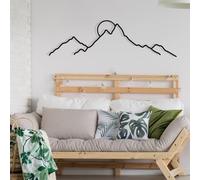 Hanah Home Accesorio de pared de metal decorativo negro elegante, 100 x 29 cm, 100% metal, 1,2 mm de grosor, perfecto para decoración moderna del hogar y arte de pared único