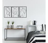 Hanah Home Accesorio de pared de metal decorativo negro elegante, 103 x 50 cm, 100% metal, 1,2 mm de grosor, perfecto para decoración moderna del hogar y arte de pared único