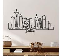 Hanah Home Accesorio de pared de metal decorativo negro elegante, 120 x 61 x 1,5 cm, 100% metal, 2 mm de grosor, diseño ligero y moderno para decoración del hogar