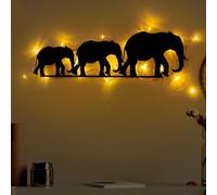 Hanah Home Accesorio de pared de metal decorativo negro elegante, 15 x 50 cm, 1,5 mm de grosor, fácil instalación, IP20, perfecto para decoración moderna del hogar