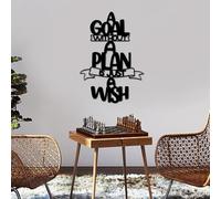 Hanah Home Accesorio de pared de metal decorativo negro elegante, 30 x 54 cm, 100% metal, 1,5 mm de grosor, peso ligero (0,59 kg), perfecto para la decoración moderna del hogar